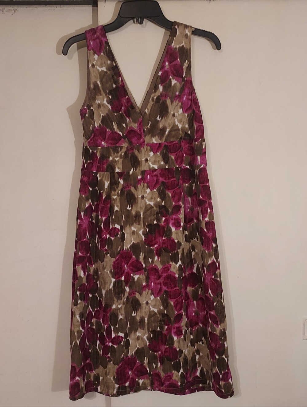 Axcess Liz Claiborne Watercolor Floral V-Neck Dress Large